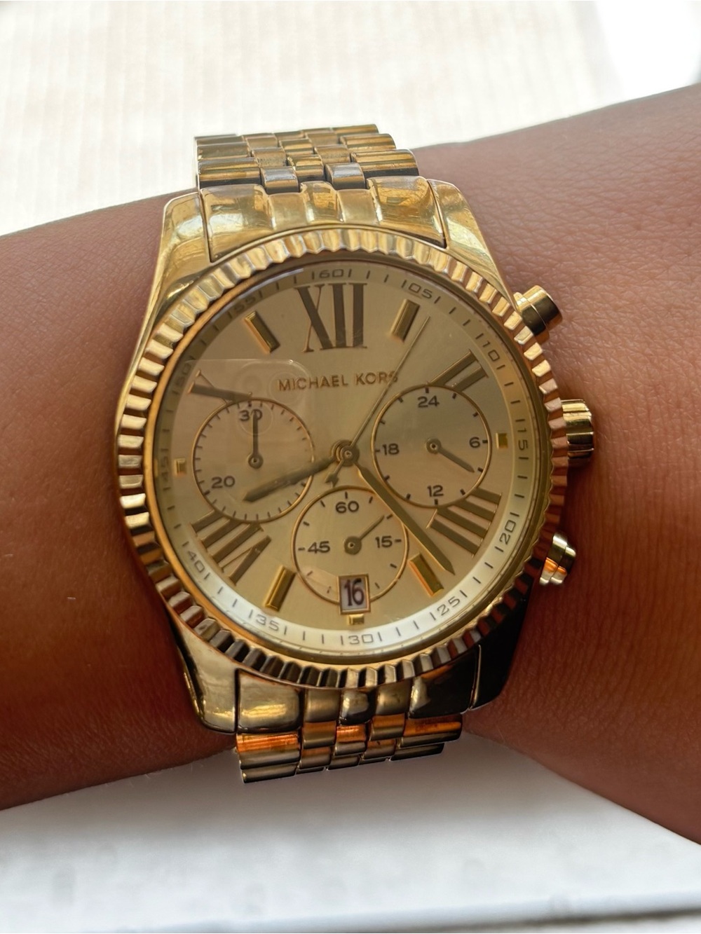 Michael Kors Gold Stainless Steel Chronograph Bracelet Watch